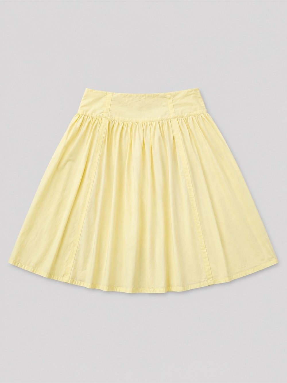 London Jean Women's Baby Yellow 100% Cotton Pleated Skirt Size 2 High Waist Belt - Picture 4 of 15